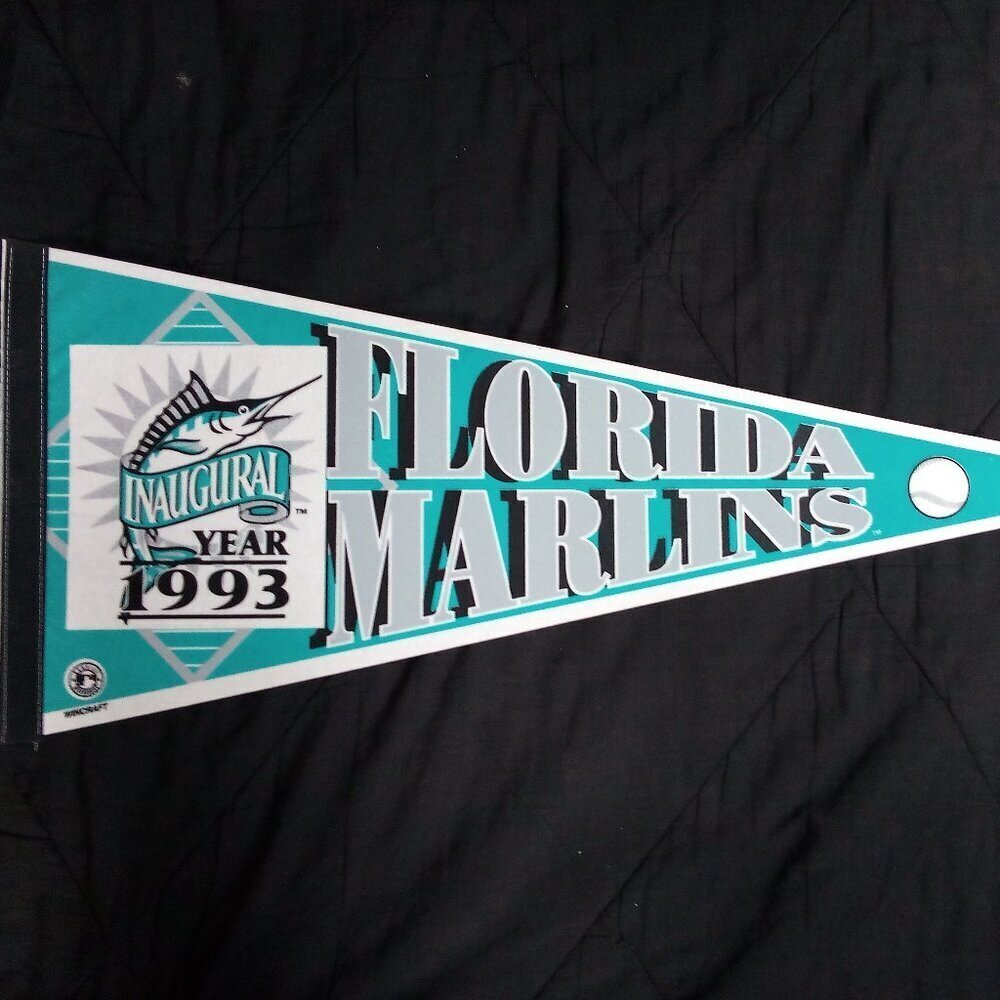 Vintage Florida Marlins Inaugural Season 1993 Pennant Flag